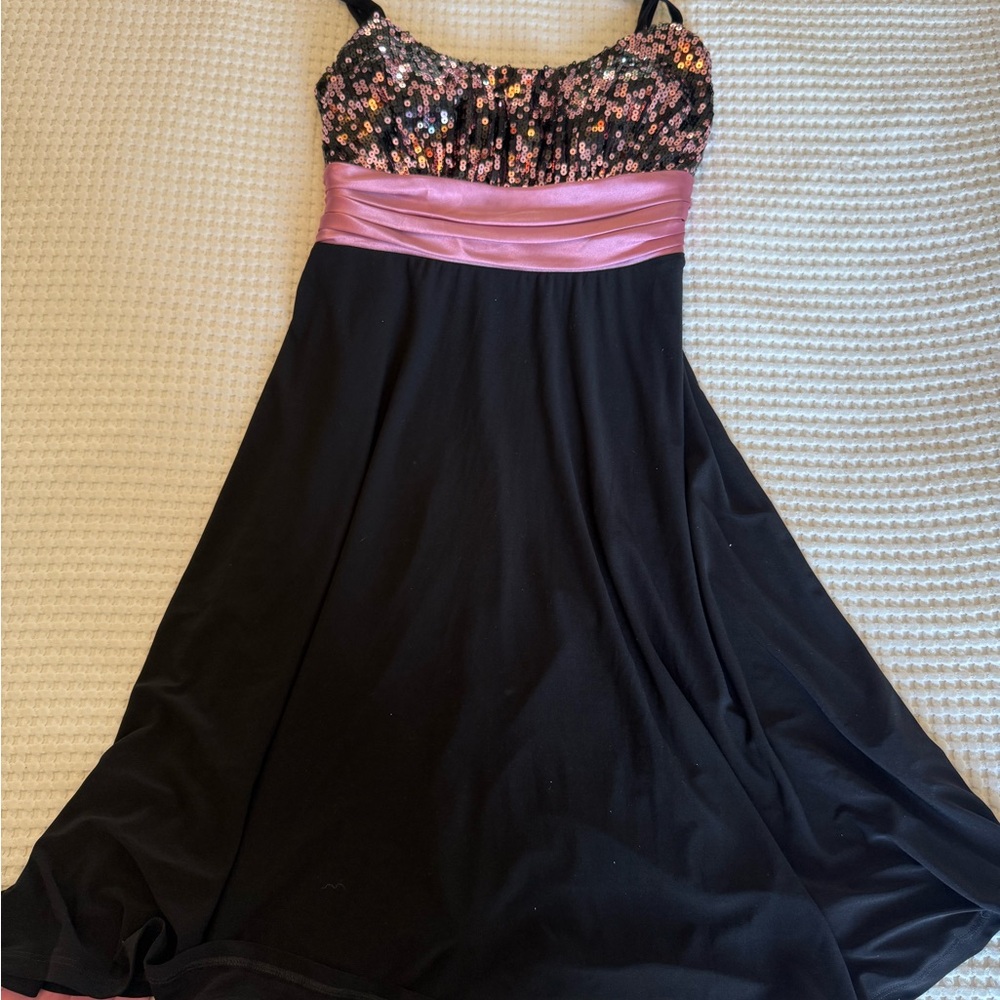 Black and Pink Sequin Dress